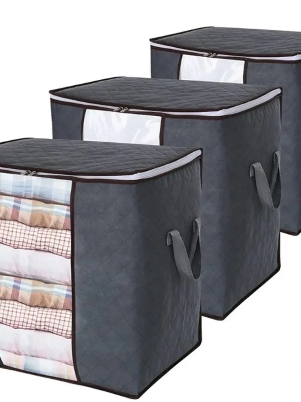 Lifewit Large Capacity 90L Clothes Storage Bag Foldable Organizer Bin Gray New 3